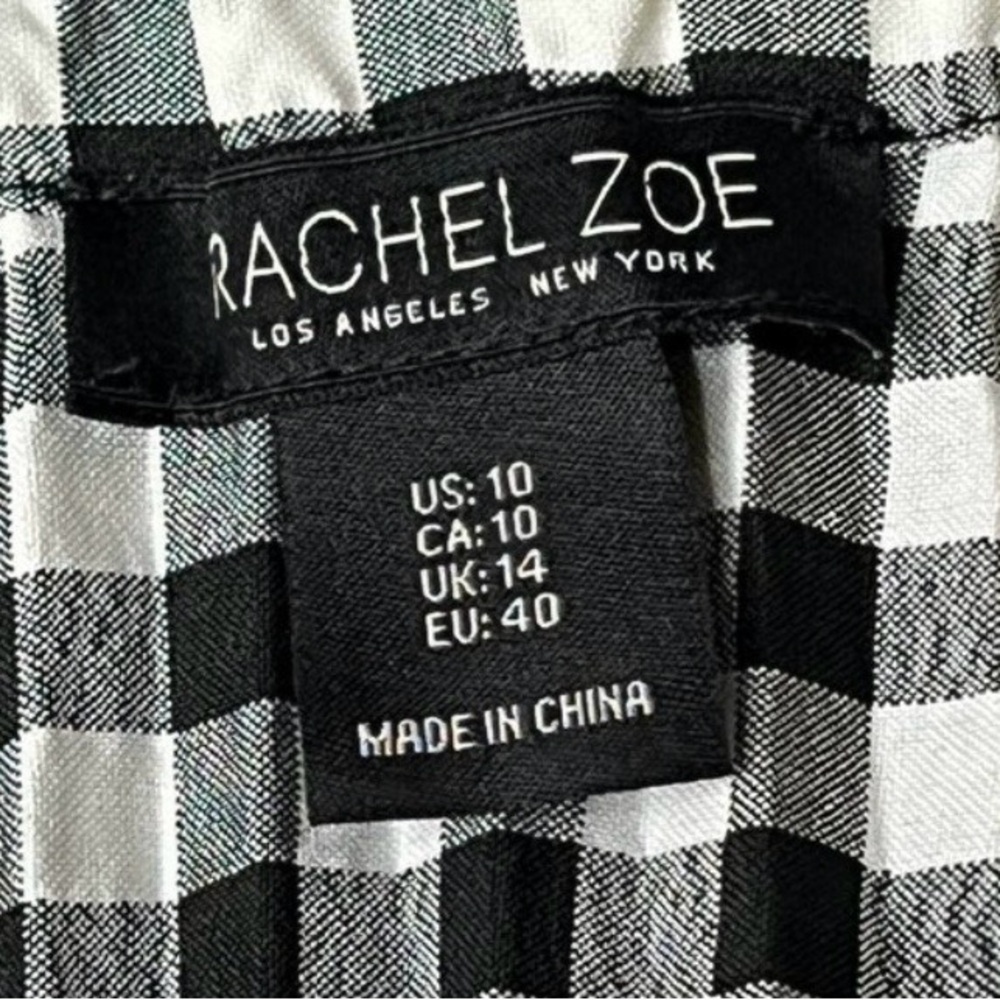 ✨HP✨ Rachel Zoe Black and White Gingham Pleated Skirt sz 10 - Picture 5 of 6